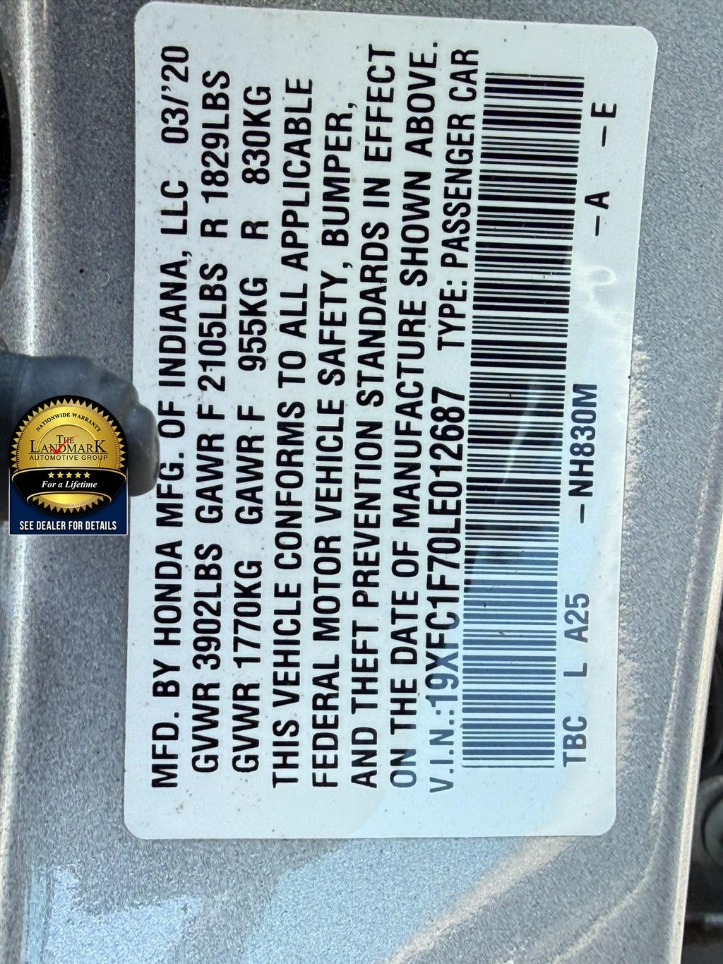 2020 Honda Civic Sedan EX-L CVT