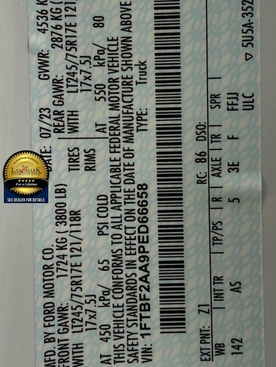 2023 Ford Super Duty F-250 SRW XL 2WD Reg Cab 8' Box