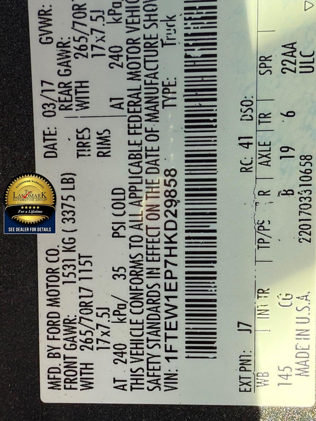 2017 Ford F-150 XL 4WD SuperCrew 5.5' Box