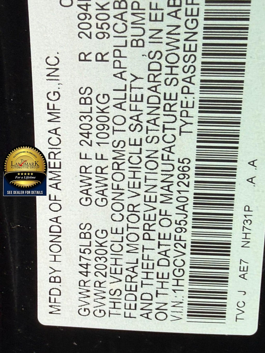 2018 Honda Accord Sedan Touring 2.0T Auto