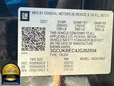 2018 Chevrolet Silverado 1500 4WD Crew Cab 143.5" LT w/1LT