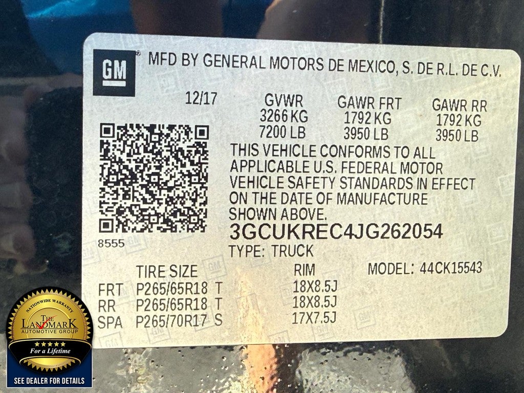 2018 Chevrolet Silverado 1500 4WD Crew Cab 143.5" LT w/1LT