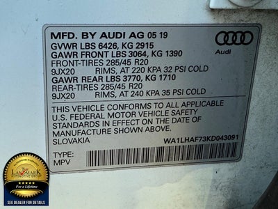 2019 Audi Q7 Premium Plus 45 TFSI quattro